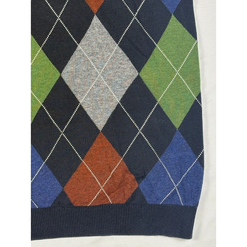 Banana Republic Men's M Argyle Sweater Vest Navy Green Blue Preppy Fall 2009 - Picture 7 of 16